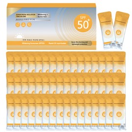 50PCS Mini Sunscreen Travel Size SPF50+, Mini Sunscreen Bulk for Face & Body, Travel Size Sunscreen Packets Party Favor, Lightweight, Non-Greasy, Water-Resistant, Summer Party Gifts for Women Girl