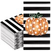 JarThenaAMCS 100Pcs Fall Pumpkin Guest Napkins Pumpkin Dot Stripe Disposable