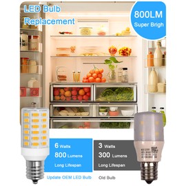 Megereet Refrigerator Bulb KEI D28M KEL 2815 KEI D28X KEL 2816X Freezer Light Bulb LED 100-265v Refrigerator E17 3.8w 40w Halogen Equivalent Warm White 3000K Pack of 1
