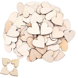 Wooden Hearts, 100pcs Wooden Hearts for Crafts Unfinished Small Woodens Heart for Crafts Woodens Heart for Guest Book for Birthday Party Wedding Christmas Decoration(3CM)