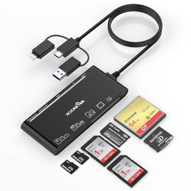 USB C USB 3.0 Multi Card Reader, SD/TF/CF/Micro SD/XD/MS 7 in 3 Memory Reader/Adapter/Hub SD SDXC SDHC CF CFI TF Micro MS MMC UHS-I Cards, Windows/Mac/Linux/Android