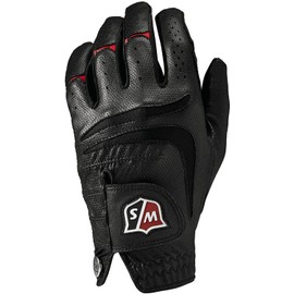Wilson W/S Grip Plus Mens Golf Glove, Left Hand, Black, Small