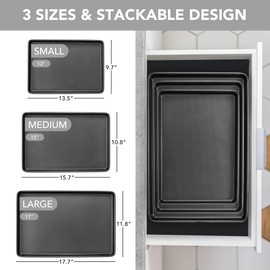 Baking Sheet Pan Set, Nonstick Cookie Sheet for Oven, Carbon Steel Half, Jerry Roll Pan with Diamond Texture Pattern, Heavy Duty Baking Tray, Set of 3