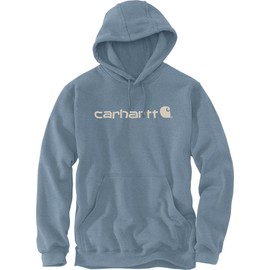 Carhartt Men's Loose Fit Midweight Logo Graphic Sweatshirt Hooded, Blue, M