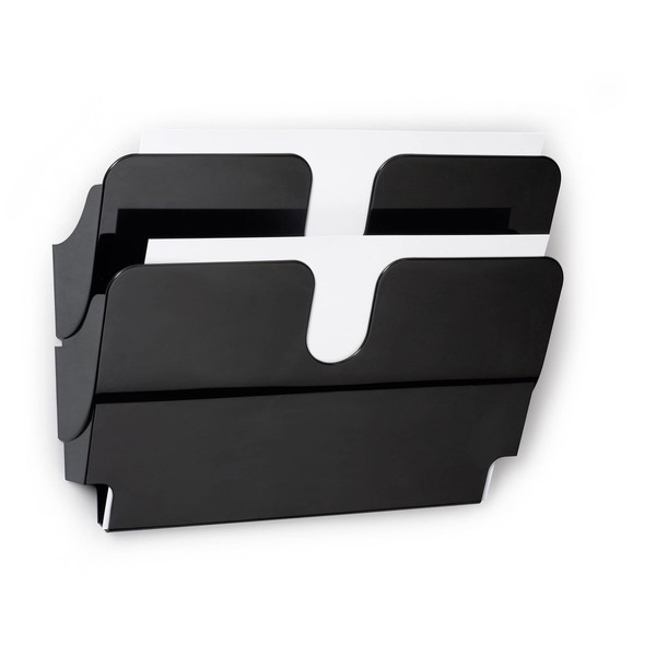 Durable FlexiPlus 2 1709014060 Literature Holder with 2 Compartments A4 Landscape - Black