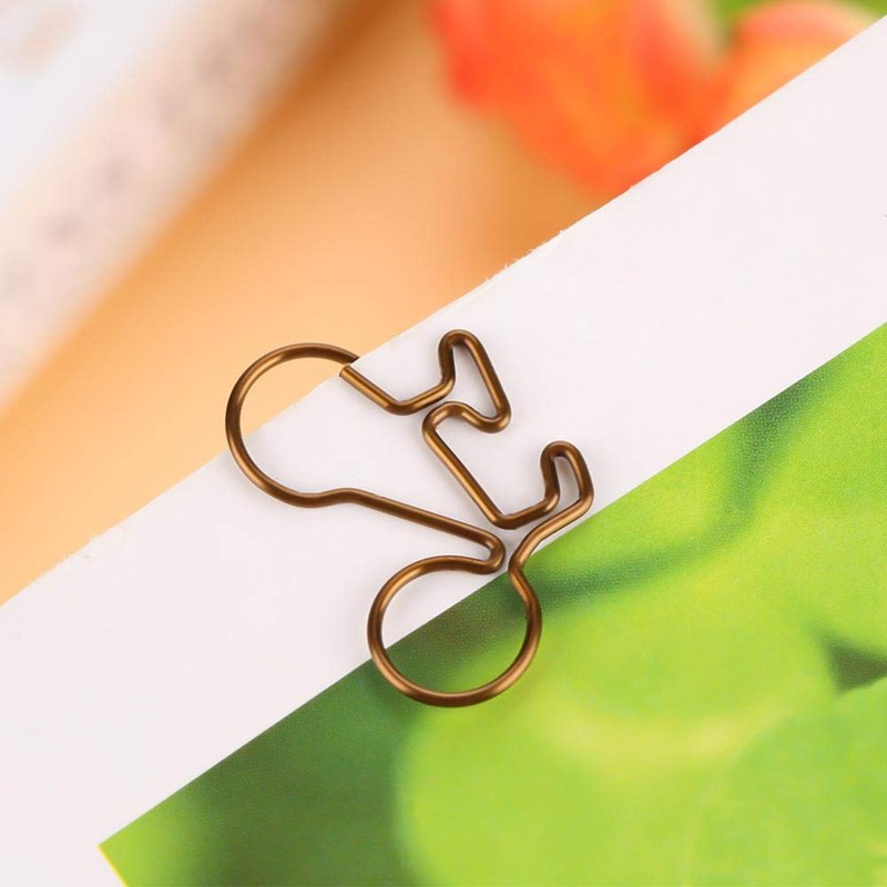 20 Pcs Bicycle Shape Metal Paper Clips Coffee Bookmark Office