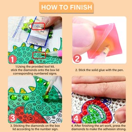 MEDOYOH DIY Diamond Art Jewellery Storage Box, Diamond Painting Craft Storage Container Ornaments for Adults and Children, Bear