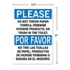 Please: Do not Throw Paper or Trash in Toilet, Bilingual