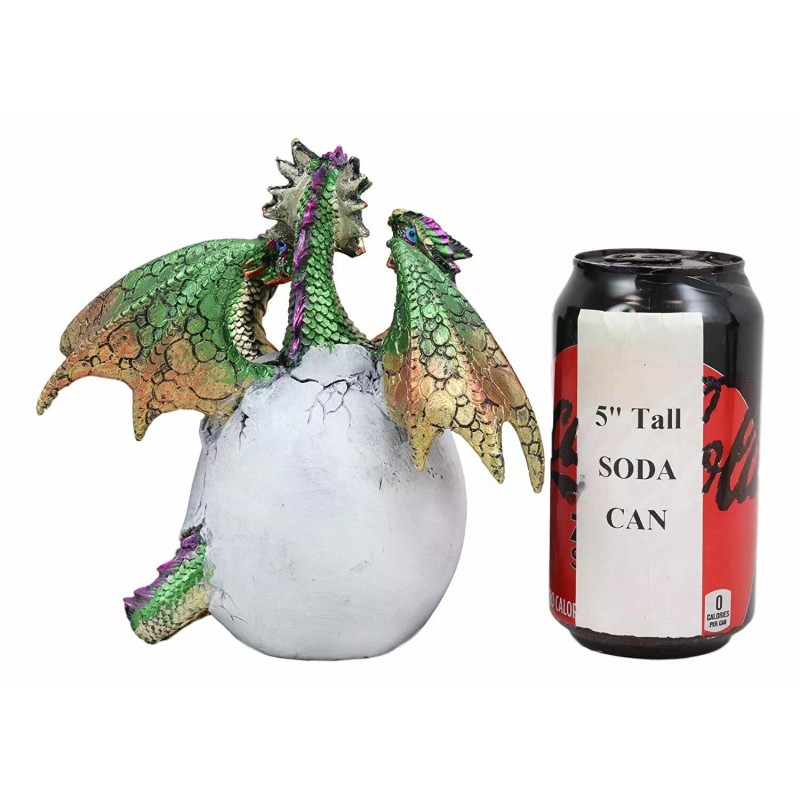 Green Emerald Crystal Hydra 3 Headed Dragon Hatchling In Egg