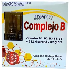 Complejo B Thiamin 1000 Shot de Bio Ser Natural para Energía y Sistema Nervioso