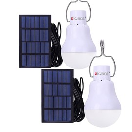 Solar Powered lamp Rechargeable Led Light Bulb for Outdoor Camping Torch Hiking Chicken Coop Pet House Barn Balcony Deck Indoor Night Light Emergency Portable Lantern Torch 2 pcs