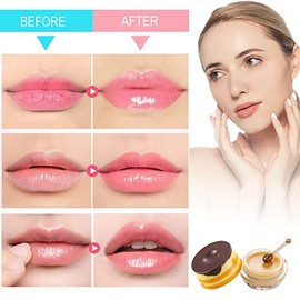 Paquete de 2 bálsamos labiales de abeja, miel y fresa, máscara de labios de propóleo, máscara de labios hidratante hidratante para prevención de labio