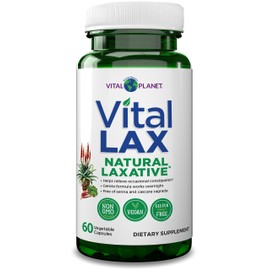 Vital Planet - Vital Lax Natural Laxative Cleanse Supplement for Occasional Constipation, with Magnesium Hydroxide, Slippery Elm, Aloe, and Triphala to Support Bowel Regularity 60 Capsules