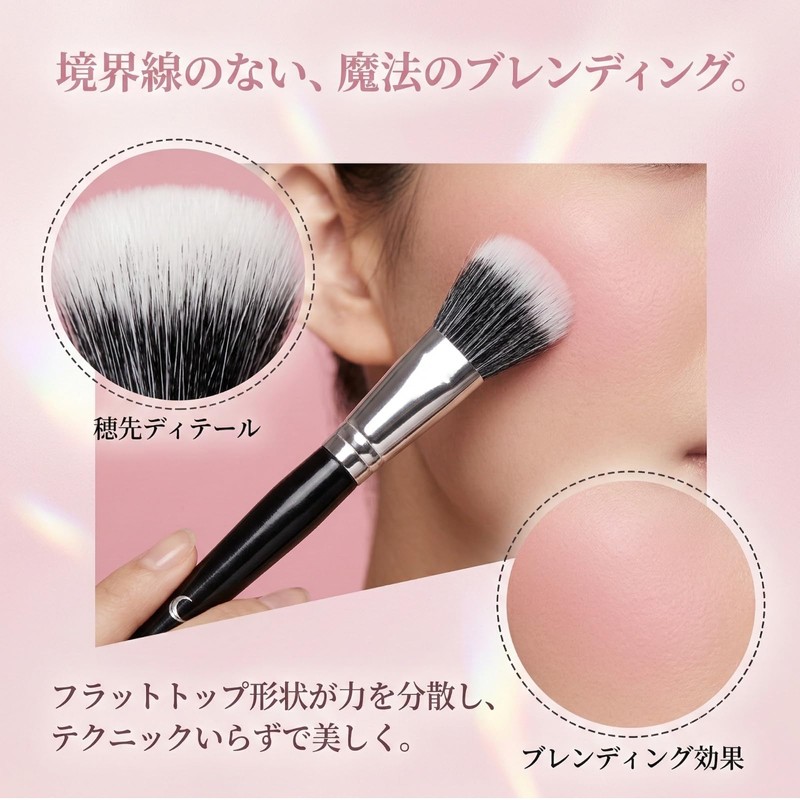 MeiYue Cheek Brush, Makeup Brush, Dotting Brush, Highlight, Multi-functional, Goat