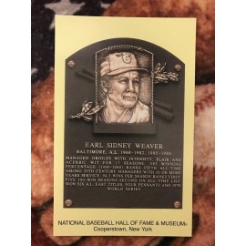 Earl Weaver Postcard- Baseball Hall of Fame Induction Plaque - Orioles Photo
