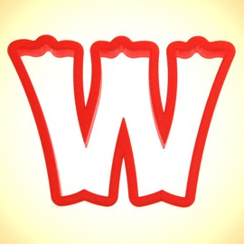 Curly Letter W Cookie Cutter 4 in