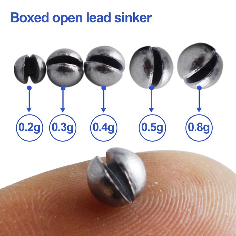 FREGITO 117PCS/205pcs Weight Sinkers 6 Sizes Lead Weights Round Split