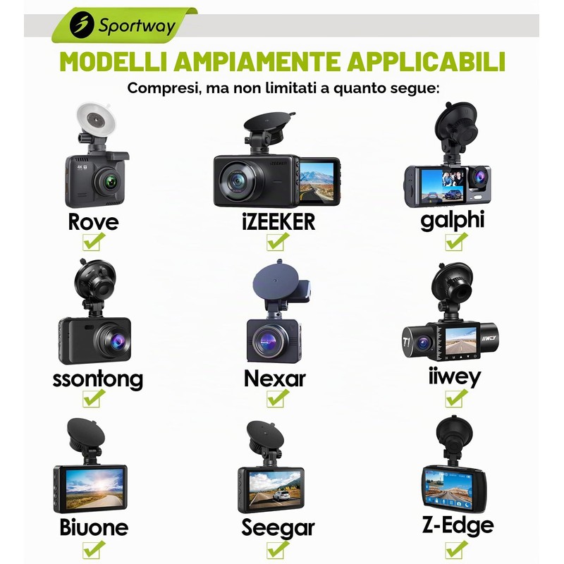 S503 Supporto a ventosa per telecamera per auto con 3