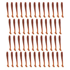 50pcs Red Soft Plastic Ttail Grub Worm Bait Fishing Accessories Great for Fishing Bass Trout Salmon