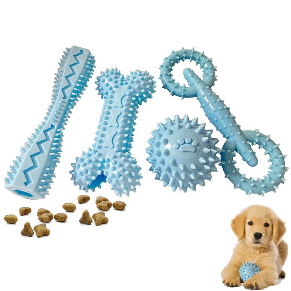 4 Pack Puppy Toys for 2-8 Months Pets Dog Chew