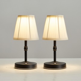 KPSHINE LED Cordless Mini Lamp 5W,3000 mah Battery Operated Lamps,3 Color Temperature Dimmable Table Light,Small Rechargeable Lamp,Kitchen Lamps countertop,Restaurant (Black,2pack)