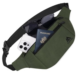 Flintronic Bum Bag, Waist Bags for Men Women, Travel Waist Pack with Adjustable Belt, 4 Compartments, Waterproof Bumbag for Sports, Running, Cycling