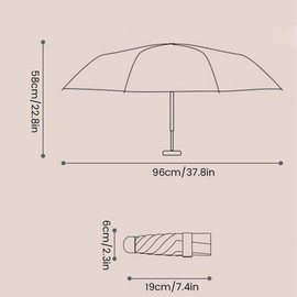 Mini Folding Umbrella Small Travel Umbrella with Case Ultra-Portable Compact Umbrella, Anti-UV Rainproof Windproof Fast Dry and Ultra Lightweight Umbrella for Women Man Students Travel(black)