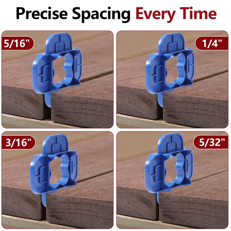 12 Packs 4-in-1 Multi-Size Deck Spacers Tool (5/32", 3/16", 1/4",