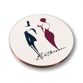 Runningfish New Creative Three-Dimensional Warm Bathroom Sign Toilet Symbol Door Sign Restroom Sign Bathroom Sign Board Toilet Signage Bathroom Sign (Public)