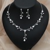 Elegant Bridal Jewelry Sets Clear Cubic Zirconia Wedding Necklace Earrings