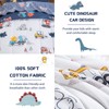 DJY 4 Pieces Cotton Toddler Bedding Set, Dinosaur Cars Reversible