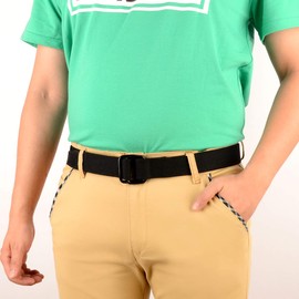 Drizzte 63'' Plus Size Long Double Ring Big Mens Canvas Fabric Cloth Belts Black