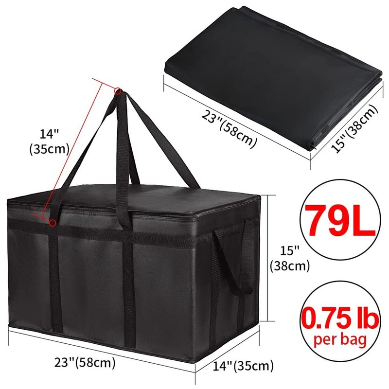 CIVJET Insulated Food Delivery Bag, XXXL Insulated Reusable Grocery Cooler/Hot