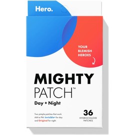 Mighty Patch Parches De Día Y De Noche – Pack Dúo De Parches Hidrocoloides. Probados Dermatológicamente. Hidrocoloide De Grado Médico. Absorbe La Suciedad Del Acné En 6-8 Horas. 36 Unidades(18 Origina