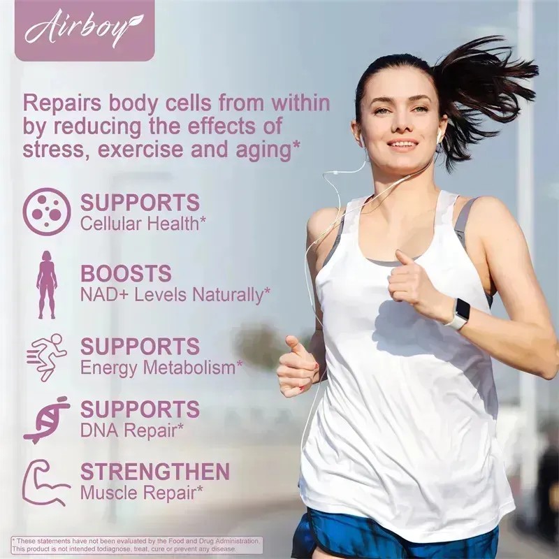 Airboy Suplemento Nad + Resveratrol, 1500 Mg, 120 Cáps