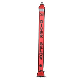 150x15cm Scuba Diving Surface Marker Buoy High Visibility Inflatable Surface Marker Signal TubeOrange Red