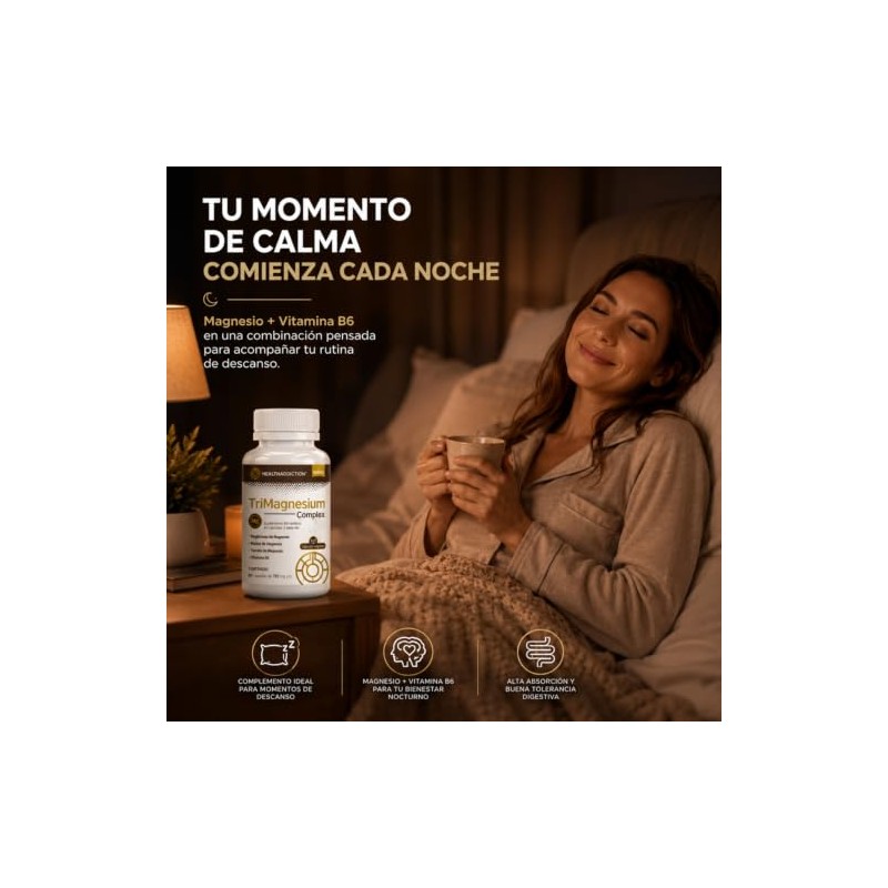 HEALTHADDICTION - Magnesio Complex - TriMagnesium – Suplemento Alimenticio con