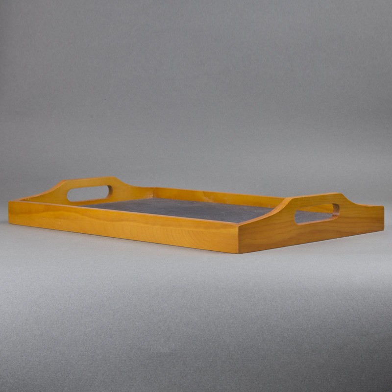 Creative Home Pine Wood and Slate Insert Rectangular Serving Tray