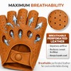 Riparo Men’s Fingerless Leather Driving Gloves – Genuine Cowhide Half-Finger