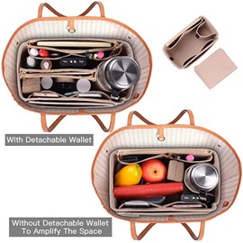 YXBQueen Felt Purse Organiser Bag Organiser Insert with Inner Pocket Organiser for Handbag Handbag Organiser 2 in 1 Cosmetic Organiser