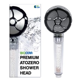 BIO CERA Premium Atozero Hand Held Filtered Showerhead, Remove Chlorine, Micro Bubble Water Stream