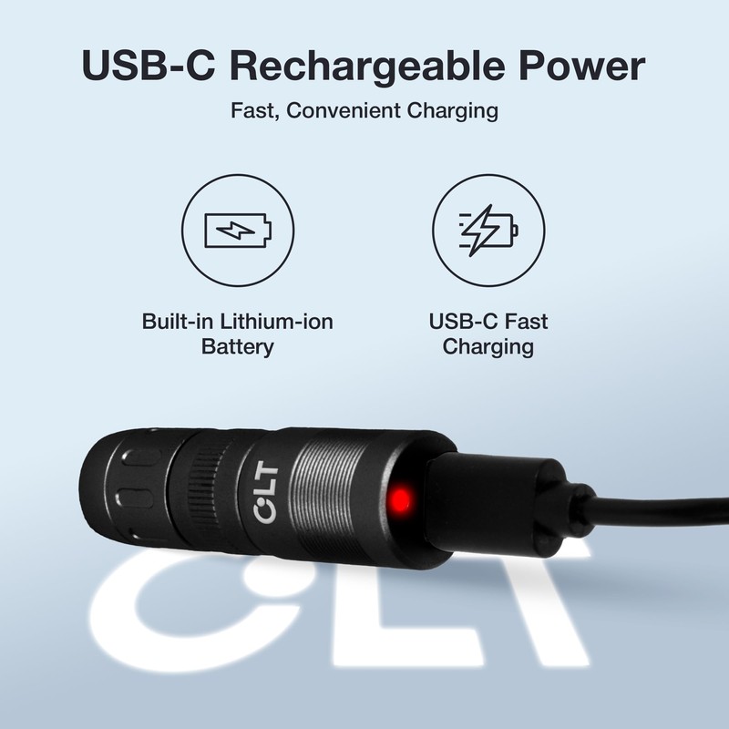 CLT Mini EDC Rechargeable Flashlight Magnetic Keychain, Snap on/off, 105
