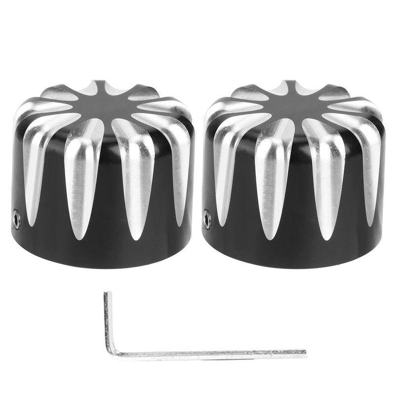 Pair of Motorcycle CNC Aluminum Axle Nut Cap Cover Water