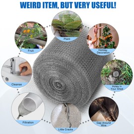 Valchoose Upgraded 5” X 50 Ft Wire Mesh Hole Fill Fabric, Stainless Steel Gap Blocker Easy to Work with, Flexible Stretchy Hardware Cloth Fabric DIY Kit, Perfect Filler