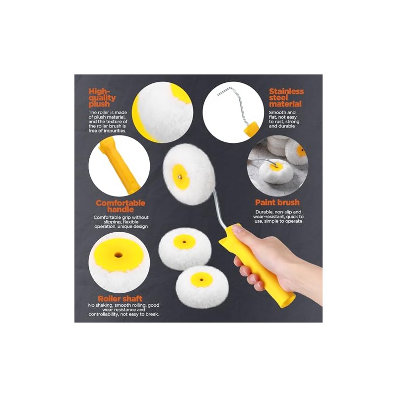 Leumoi 10 Pieces Corner Paint Roller Kit Including 9 Pcs