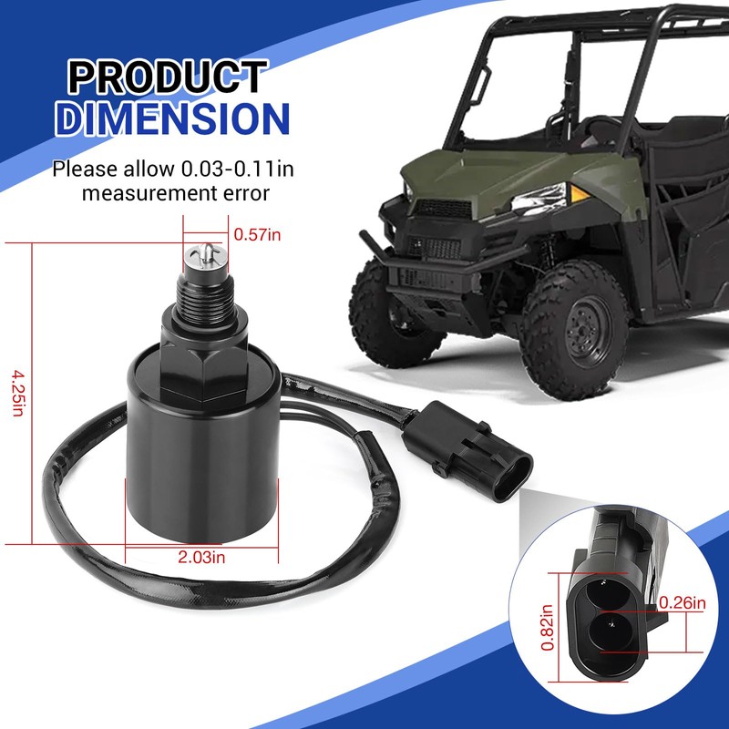 2411634 Rear Differential Actuator Lock Solenoid Compatible with Polaris Ranger