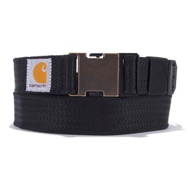 Carhartt Men's Rugged Flex Nylon Webbing Belt, Black, Large