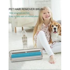 Pet Hair Remover Roller, SAVIRA Reusable Animal Hair Removal Brush for Dogs and Cats, Self Clean Pet Fur from Carpet, Furniture, Rugs, Laundry, Clothes and Bedding, Sofa (Orange)