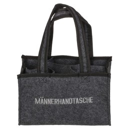 mucplants Männerhandtasche Bier Herrenhandtasche aus Filz mit 6 Fächern für Bierflaschen, grau