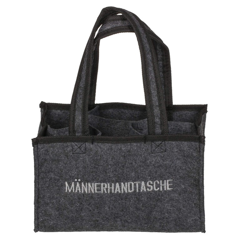 mucplants Männerhandtasche Bier Herrenhandtasche aus Filz mit 6 Fächern für